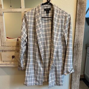 Rachel Zoe Cream and Black Plaid Blazer